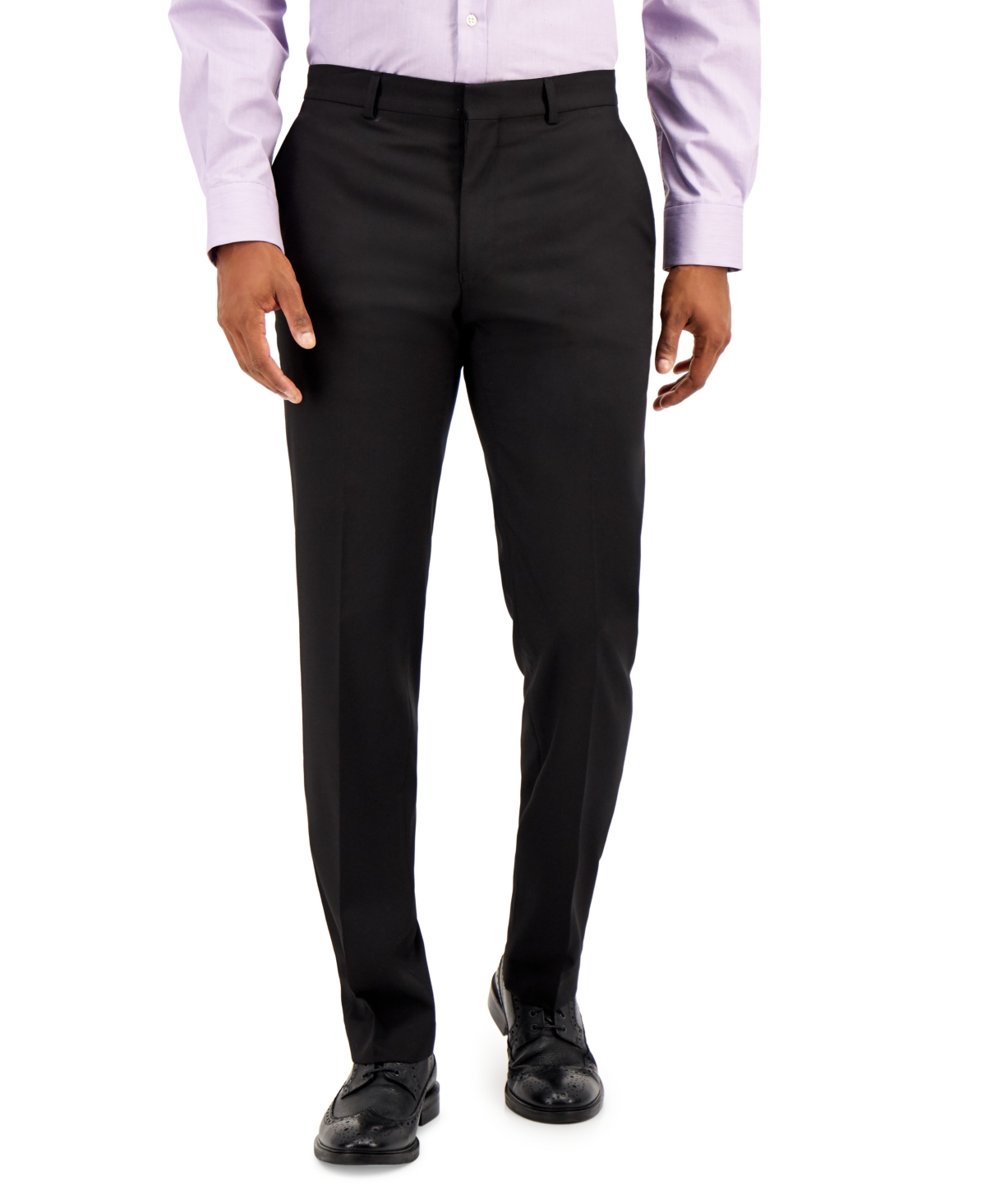 Kenneth Cole Mens Slim fit Dress Pants 40 / 32 Black Solid Stretch | eBay