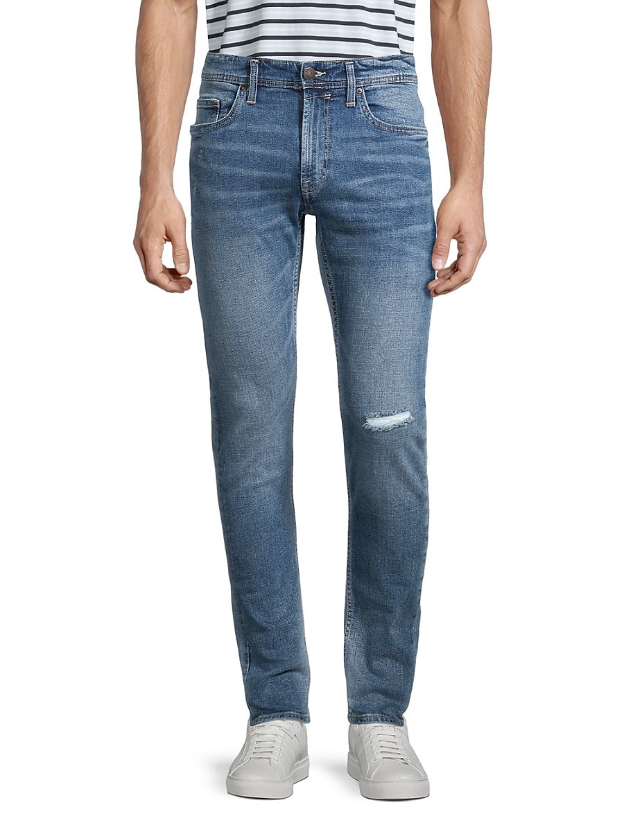 BUFFALO David Bitton Men's Max-X Skinny-Fit Distressed Jeans - Blue - Size 33 32