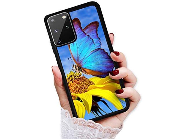 For Samsung Note 20, Durable Protective Soft Back Case Phone Cover, Hot12989 Blue Butterfly Sun Flower 12989