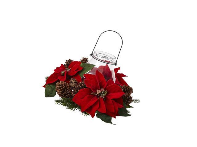 Poinsettia & Cone Candelabrum