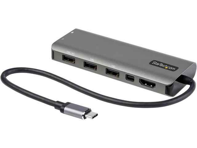 Startech.com USB C Multiport Adapter  USB-c to Hdmi or Mini Displayport 4k 60hz  100w Delivery Pass-through  4-port 10gbps USB Hub  USB Type-c Mini Do
