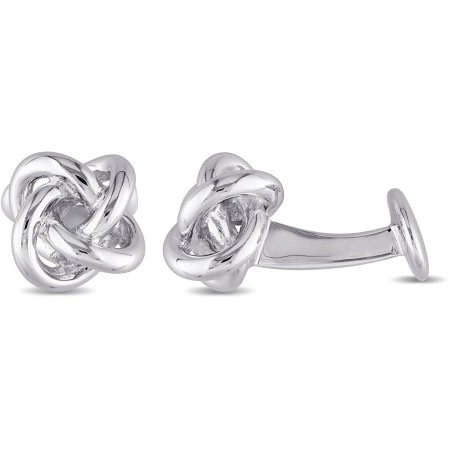 Asteria Sterling Silver Knot Design Cufflinks White None