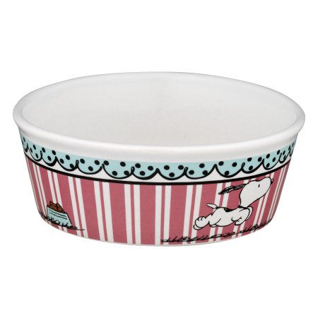 Peanuts Round Pet Bowl Classic Snoopy/Snoopy Pink Stripes, 1.0 CT