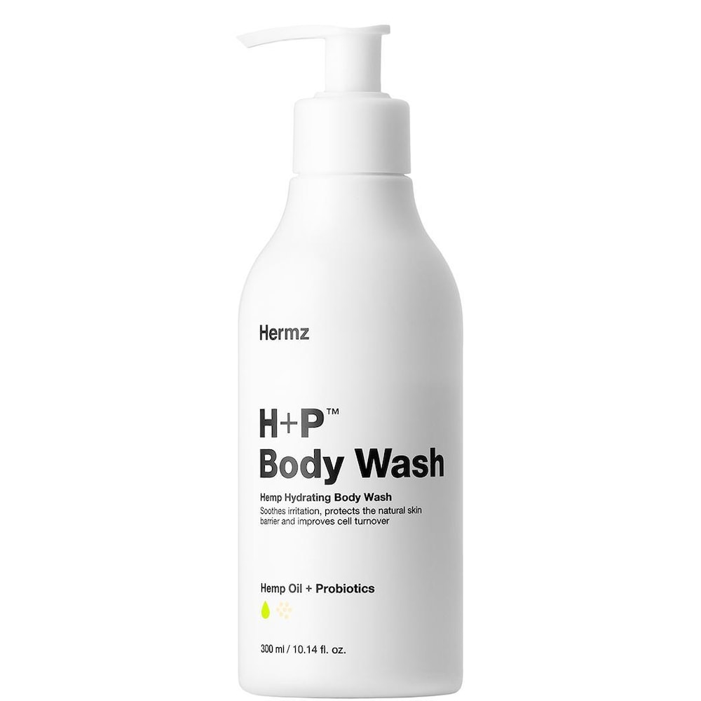 Hermz H+P Replenishing Sensitive Body Wash: Eczema & Psoriasis Body Wash for Dry or Sensitive Skin - Hemp Oil & Probiotics Moisture & Fight Dry S
