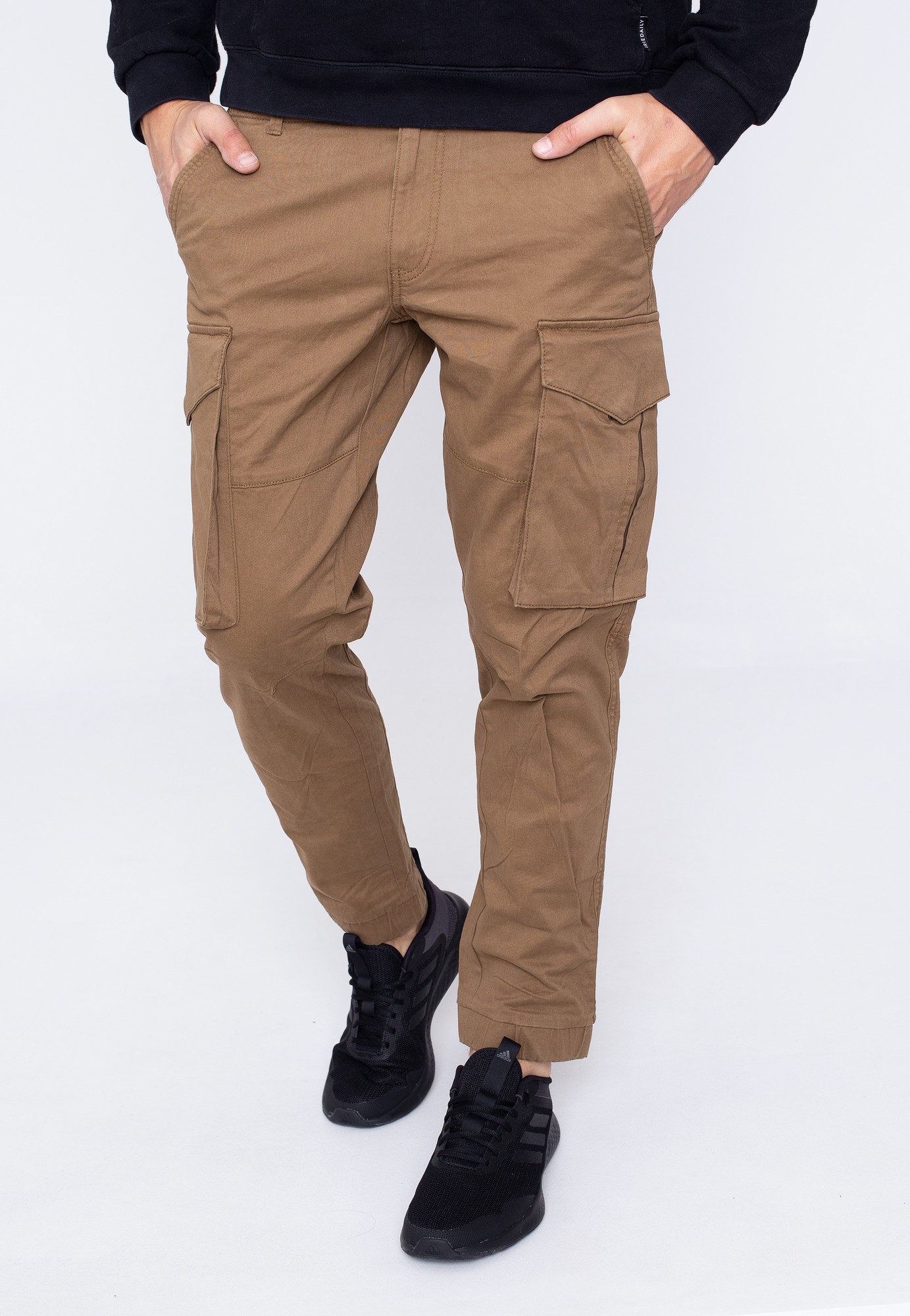 Only & Sons - Kim Cargo PG 0490 Olive Night - Pants - Blue - W28 / L30 - 98% Cotton, 2% Elastane