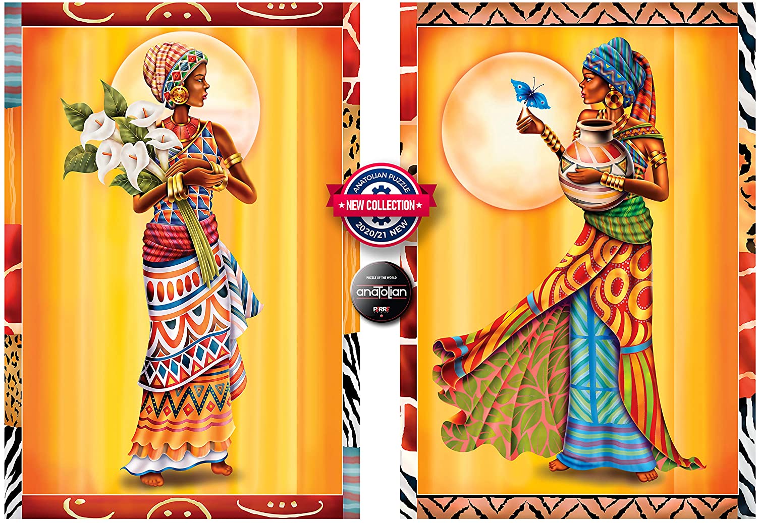 Anatolian Puzzle - African Ladies - 2 X 500 Piece Jigsaw Puzzle #3619  Multicolor