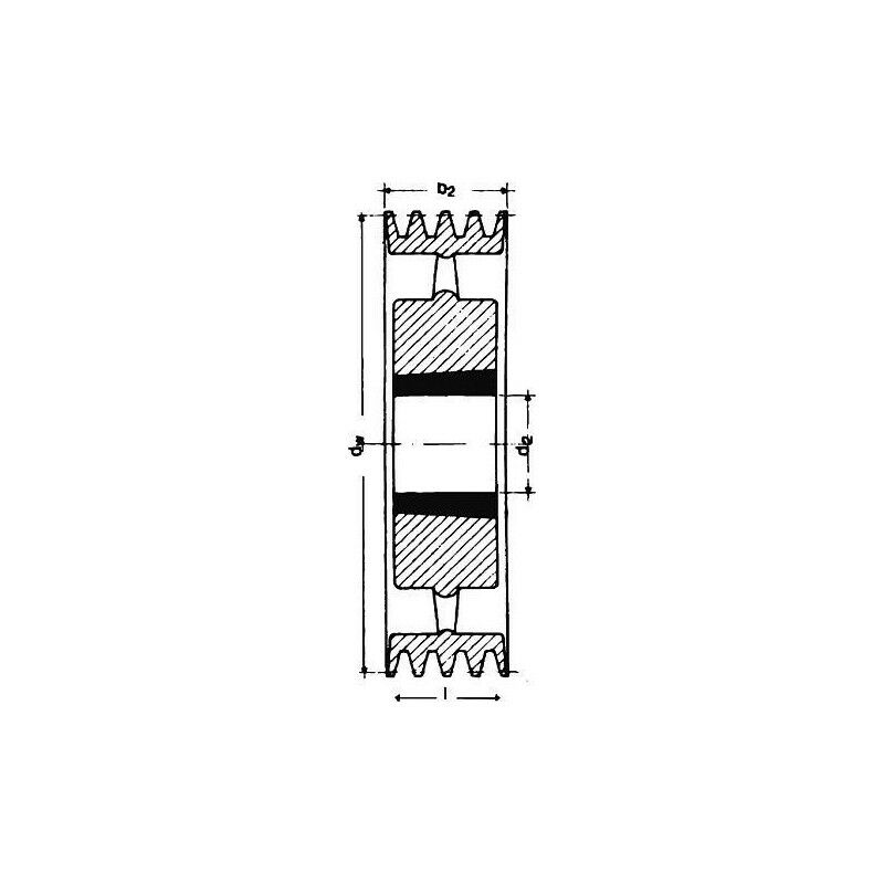 FP - Keilrillenscheibe SPB/17 8-rillig 375 MmSTRECKE Taper-Buchse 3535