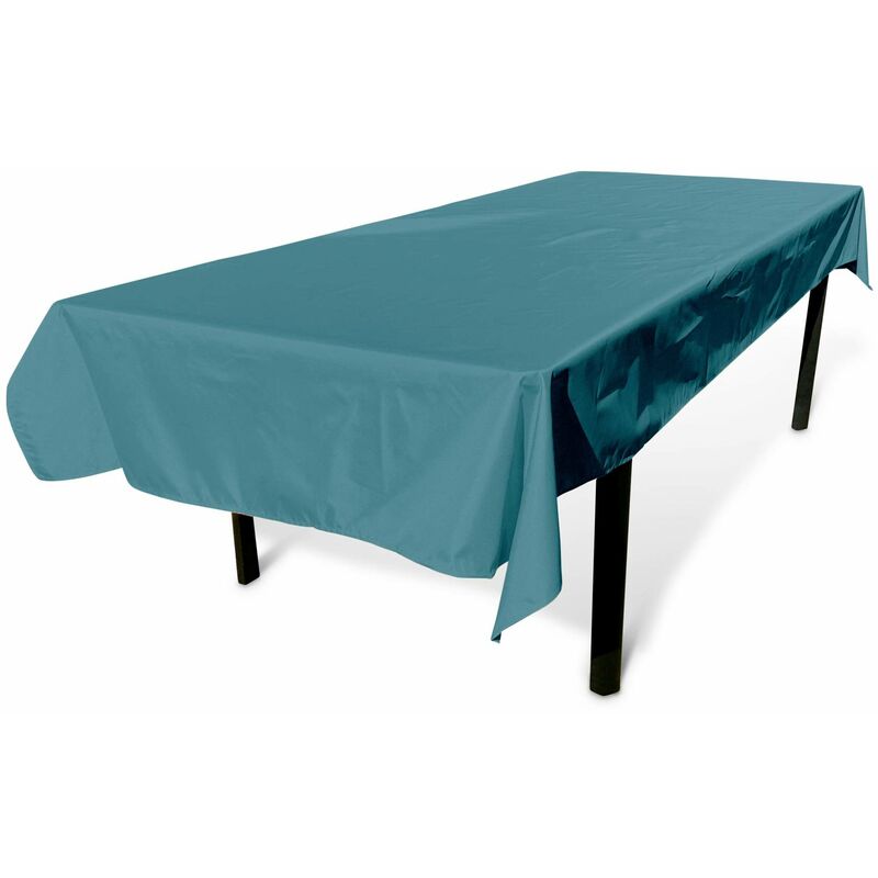 Collection EXOTIQUE - Nappe D'extérieur De 300 X 140 Cm Bleu Canard. 100% Polyester. ProtèGE La Table. Protection UV. Style Estival thumbnail