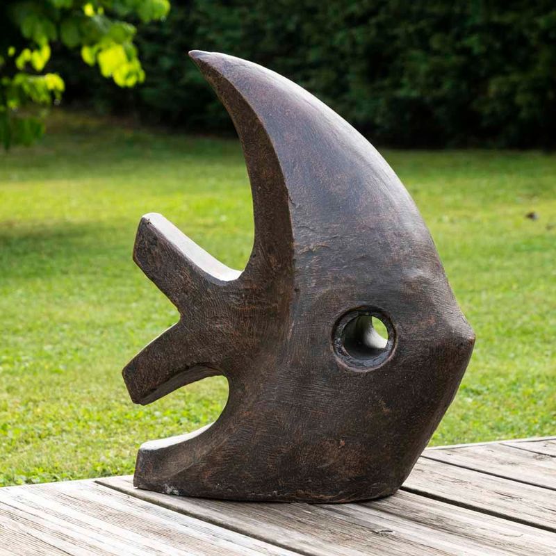 Déco Moderne Jardin Statue Poisson Petit Modèle Brun 50cm thumbnail