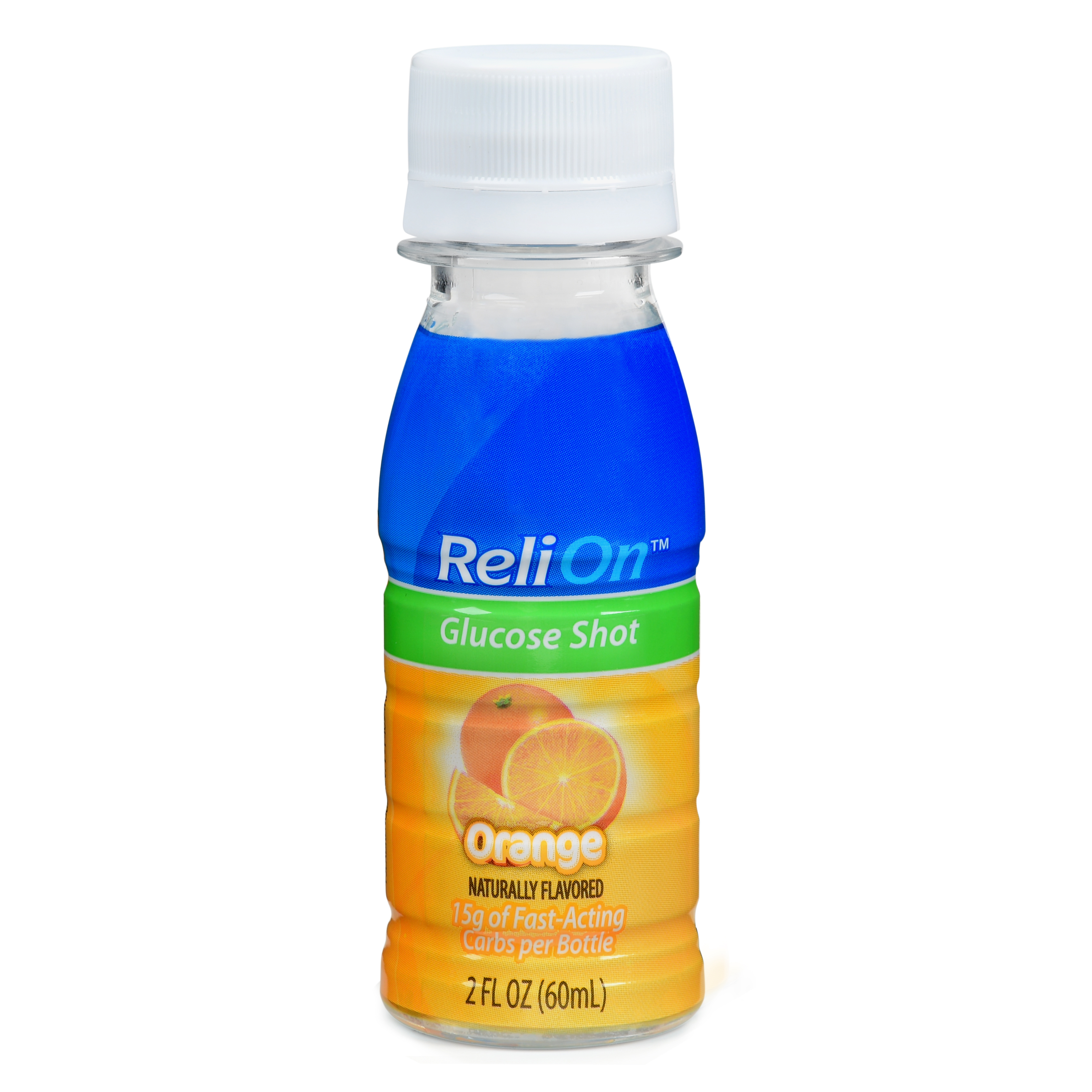 (4 Pack) ReliOn Orange Glucose Shot, 2 Oz