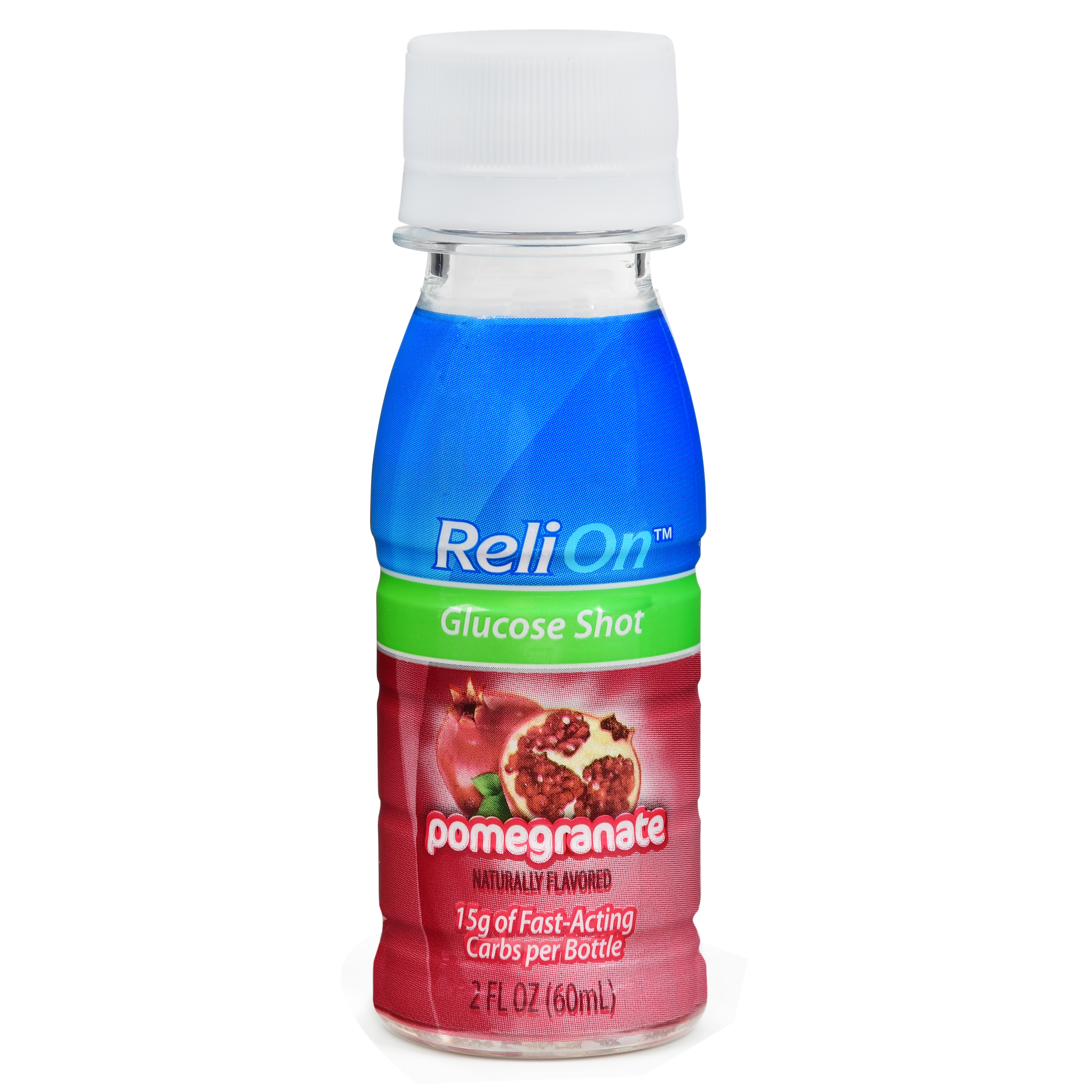 (4 Pack) ReliOn Pomegranate Glucose Shot, 2 Oz