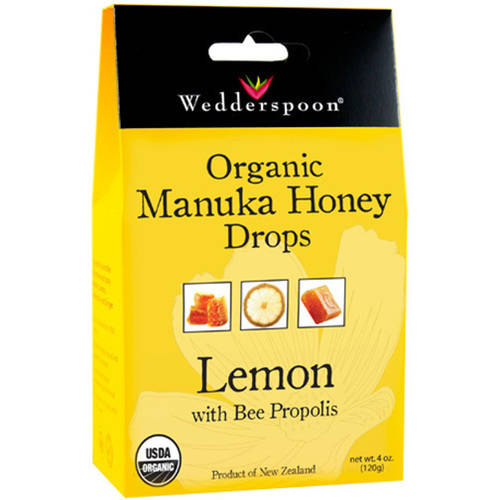 Wedderspoon Manuka Honey LOuncesenges with Lemon and Bee Propolis, 4 OZ