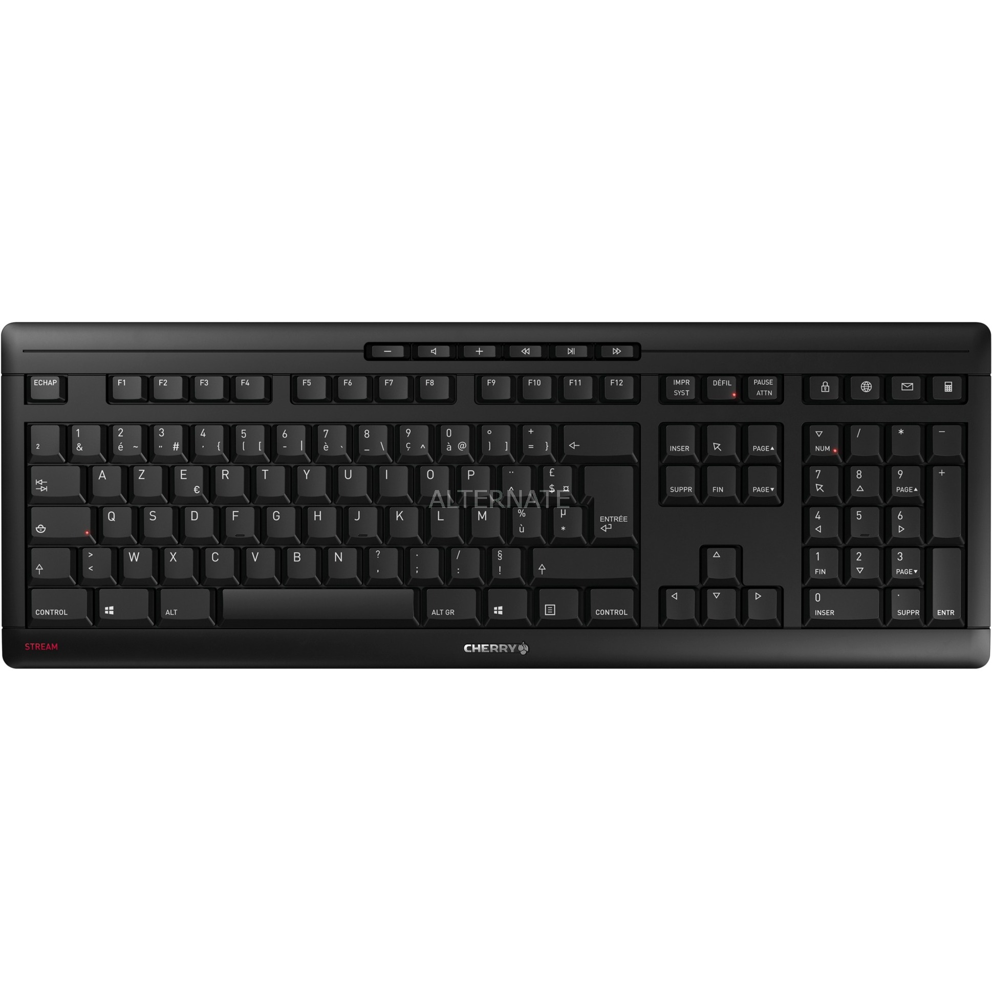 CHERRY Stream Wireless Keyboard Universal RF Wireless + USB AZERTY French Black