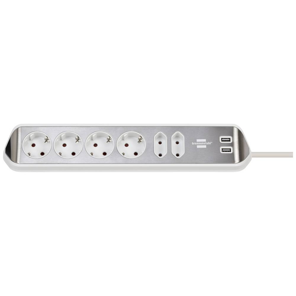 Brennenstuhl 1153590620 Power Extension 2 M 6 AC Outlet(s) Indoor Silv