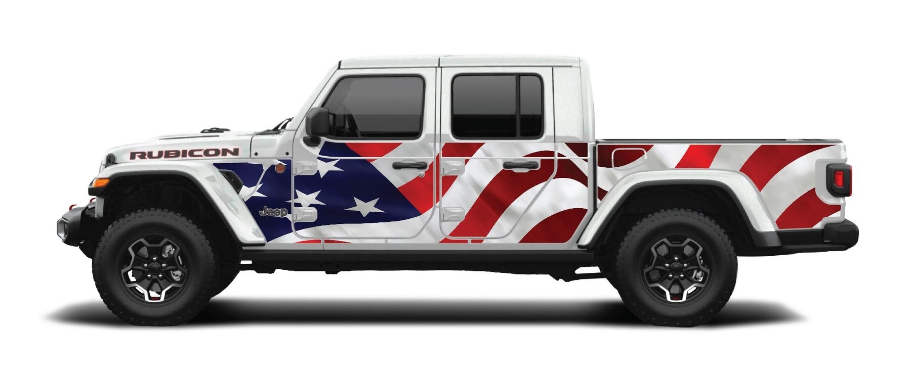MEK Magnetic Trail Armor, Jeep Armor - Full Side Panel Set, Merica American Flag Design