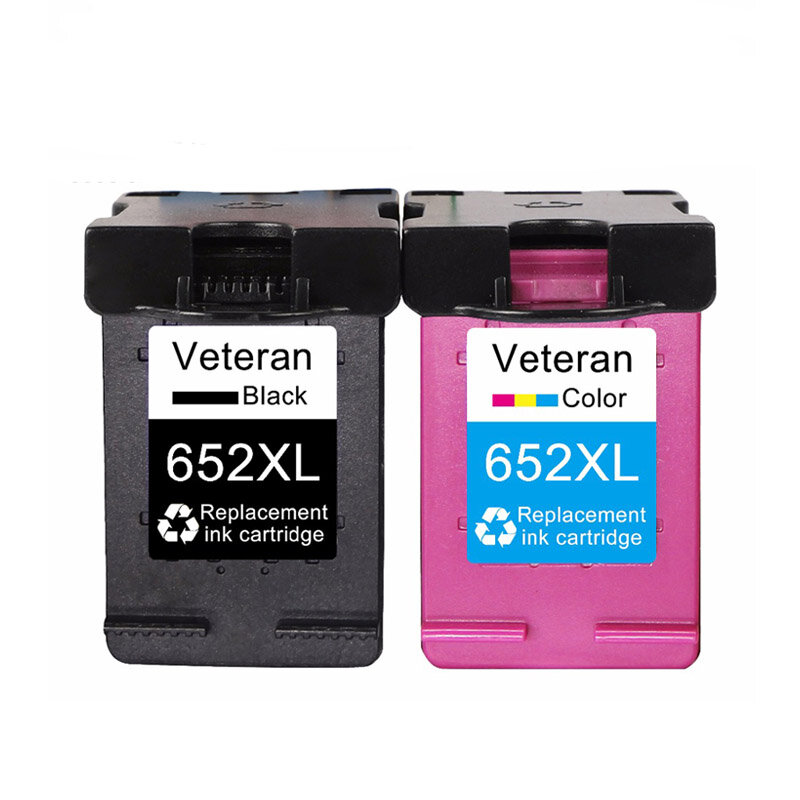 Veteran Refilled 652XL Ink Cartridge for Hp 652 Xl Hp652 Cartridge for HP Deskjet 1115 2135 3835 2675 2676 4675 5075 Pri