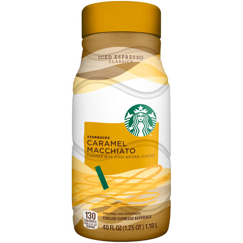 Starbucks Iced Espresso Caramel Macchiato Premium Iced Coffee Drink  40 Oz Bottle