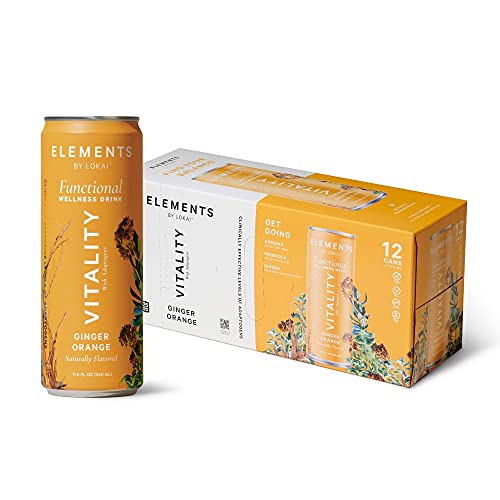 Natural Energy Drinks by Elements | Naturally-Flavored Ginger Orange with Rhodiola + Ginseng | Caffeine-Free, No Added Sugar, Low Calorie, Plant-Based thumbnail