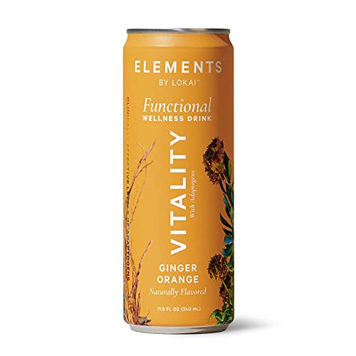 Natural Energy Drinks by Elements | Naturally-Flavored Ginger Orange with Rhodiola + Ginseng | Caffeine-Free, No Added Sugar, Low Calorie, Plant-Based thumbnail