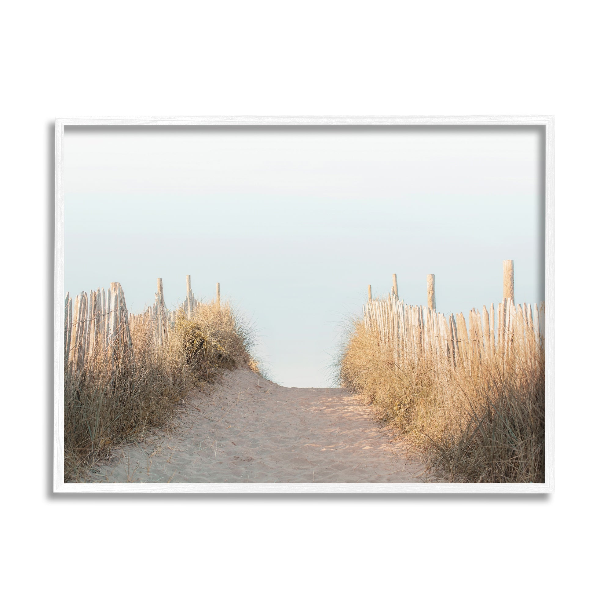 Stupell Sand Break Nautical Path Tall Grass Distant Waters Framed Wall Art