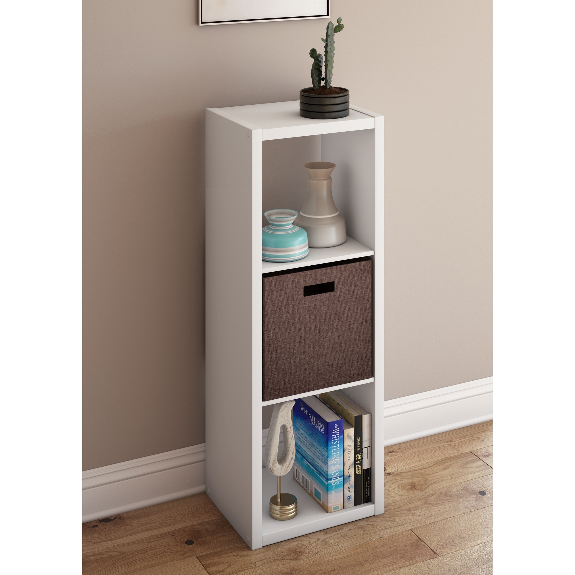 43.98 in. H X 15.87 in. W X 13.50 in. D White Wood Large 3-Cube Organizer thumbnail