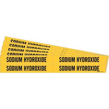 Pipe Marker,Black,Sodium Hydroxide,PK5, 7263-4-PK