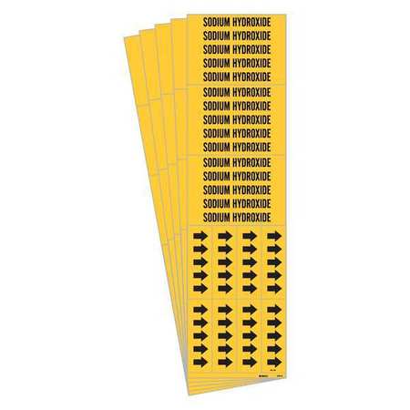 Pipe Marker,Black,Sodium Hydroxide,PK5, 7263-3C-PK