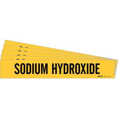 Pipe Marker,Black,Sodium Hydroxide,PK5, 7263-1-PK