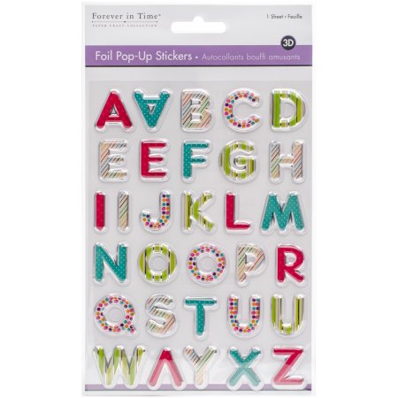 MultiCraft Foil 3D Pop-up Stickers 5 Inch X 7 Inch Sheet-Vibrant L