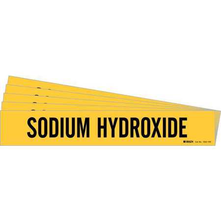 Pipe Marker,Black,Sodium Hydroxide,PK5, 7263-1HV-PK