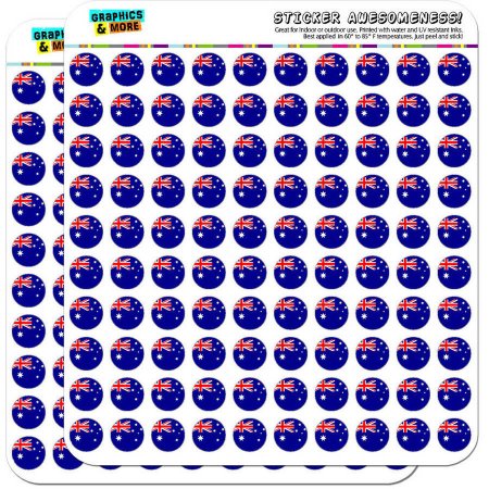Australia National Country Flag 200 1/2' (0.5') Planner Calendar Scrapbooking Crafting Stickers