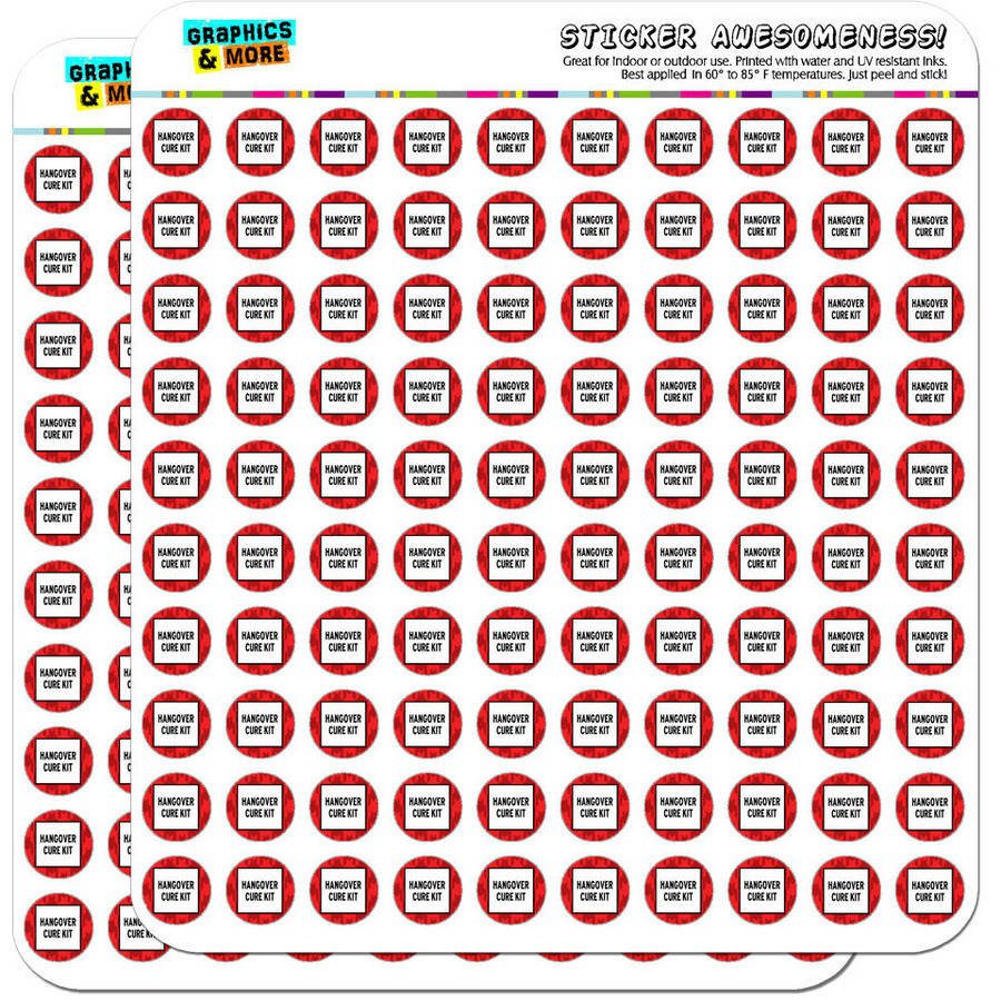 Hangover Cure Kit 200 1/2  (0.5 ) Planner Calendar Scrapbooking Crafting Stickers