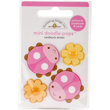 Doodlebug Doodle-Pops 3D Stickers-Mini Ladybugs