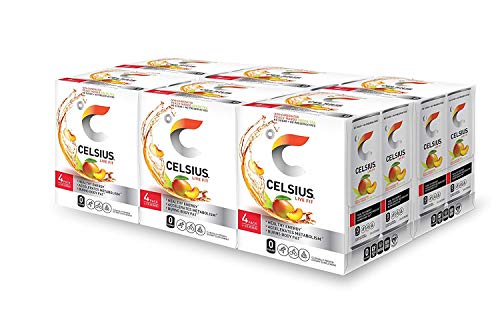 CELSIUS Fitness Energy Drink 12 Fl Oz, Peach Mango Green Tea (Pack of 24) thumbnail
