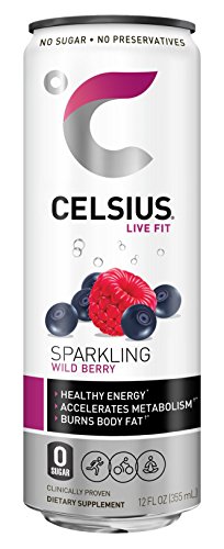 CELSIUS Fitness Energy Drink 12 Fl Oz, Sparkling Wild Berry (Pack of 24) thumbnail