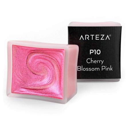 Arteza Metallic Watercolors Half Pan, A712 Cherry Blossom Pink - 2 Pack (ARTZ-3535)