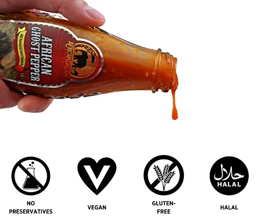 African Ghost Pepper Hot Sauce by African Dream Foods | All Natural Hot Sauce | Made in Africa | 5 Fl Oz Glass Bottle thumbnail