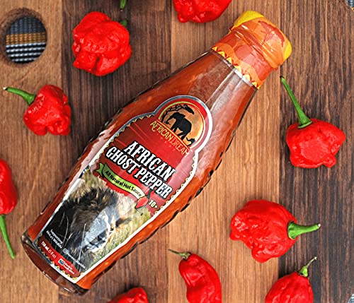 African Ghost Pepper Hot Sauce by African Dream Foods | All Natural Hot Sauce | Made in Africa | 5 Fl Oz Glass Bottle thumbnail