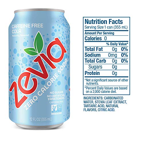 Zevia Zero Sugar  Caffeine Free Cola Soda  12 Fl Oz (Pack of 24) thumbnail