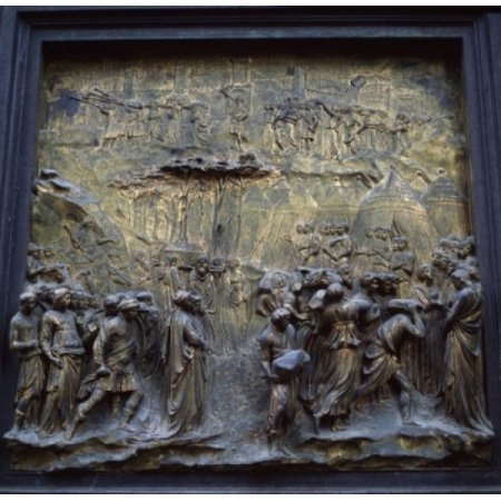 Italy Florence Florence Baptistery Gates of Paradise - Eastern Doors by Lorenzo Ghiberti (circa 1378-1455) Canvas Art - Lorenzo Ghiberti (18 X 24)