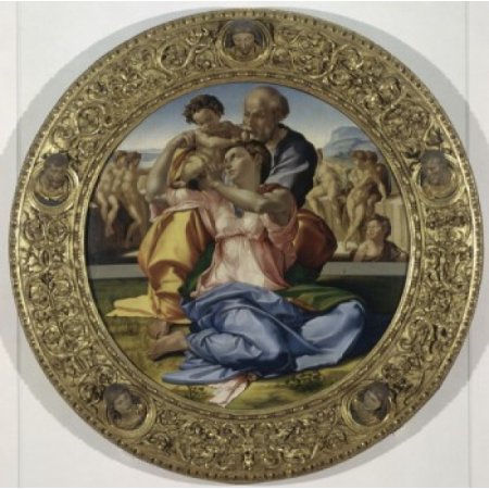 Holy Family with Young St John (Doni Tondo) Ca1505-1507 Michelangelo Buonarroti (1475-1564Italian) Tempera on Wood Galleria Degli Uffizi Florence Canv