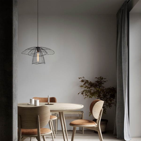 Opviq Pendant Light Tel 6504, Black, Iron, Ø 50 Cm