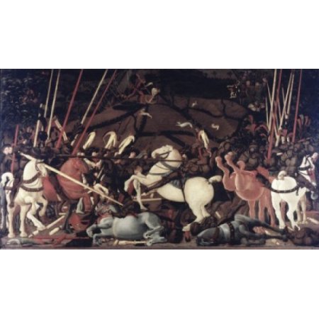 Battle of San Romano Ca 1455 Paolo Uccello (Paolo Di Dono)(1397-1475 Italian) Tempera on Wood Panel Galleria Degli Uffizi Florence Italy Canvas Art -