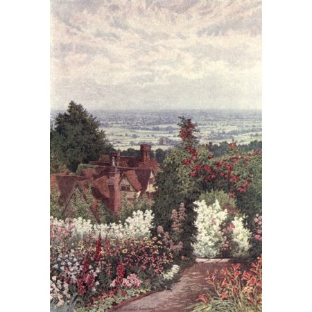 Charm of Gardens 1910 Weald of Kent Canvas Art - William B Gardner (18 X 24)