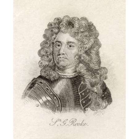 Sir George Rooke 1650 - 1709 English Naval Commander and Admiral from the Book Crabbs Historical Dictionary Published 1825 Canvas Art - Ken Welsh Desi