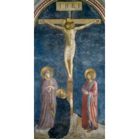 The Crucifixion with Saint Dominic by Fra Angelico Fresco 15th Century (Circa 1400-1455) France Paris Musee Du Louvre Canvas Art - Fra Angelico (18 X