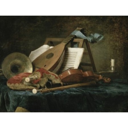 The Attributes of Music 1770 Anne Vallayer-Coster (1744-1818 French) Musee Du Louvre Paris Canvas Art - Anne Vallayer-Coster (18 X 24)