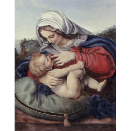 Madonna with the Green Cushion Ca 1507 Andrea Solario (ca1473-ca1524 Italian) Oil on Canvas Musee Du Louvre Paris France Canvas Art - Andrea Solario (