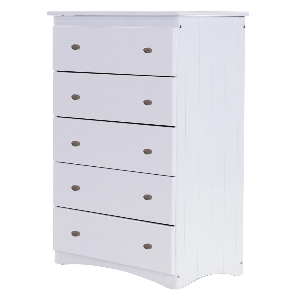 Donco 5-Drawer White Pine Wood Dresser 43 in. H X 30 in. W X 17 in. D