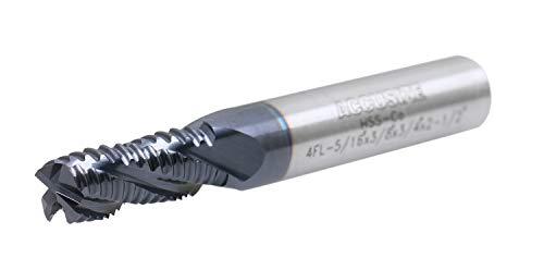 Accusize Industrial Tools 5/16'' by 3/8'' by 3/4'' Flt Length, 2-1/2'' Oal, 4 Flute, Standard Tooth M42 8% Cobalt Tialn Roughing End Mill, 1102-0516 thumbnail